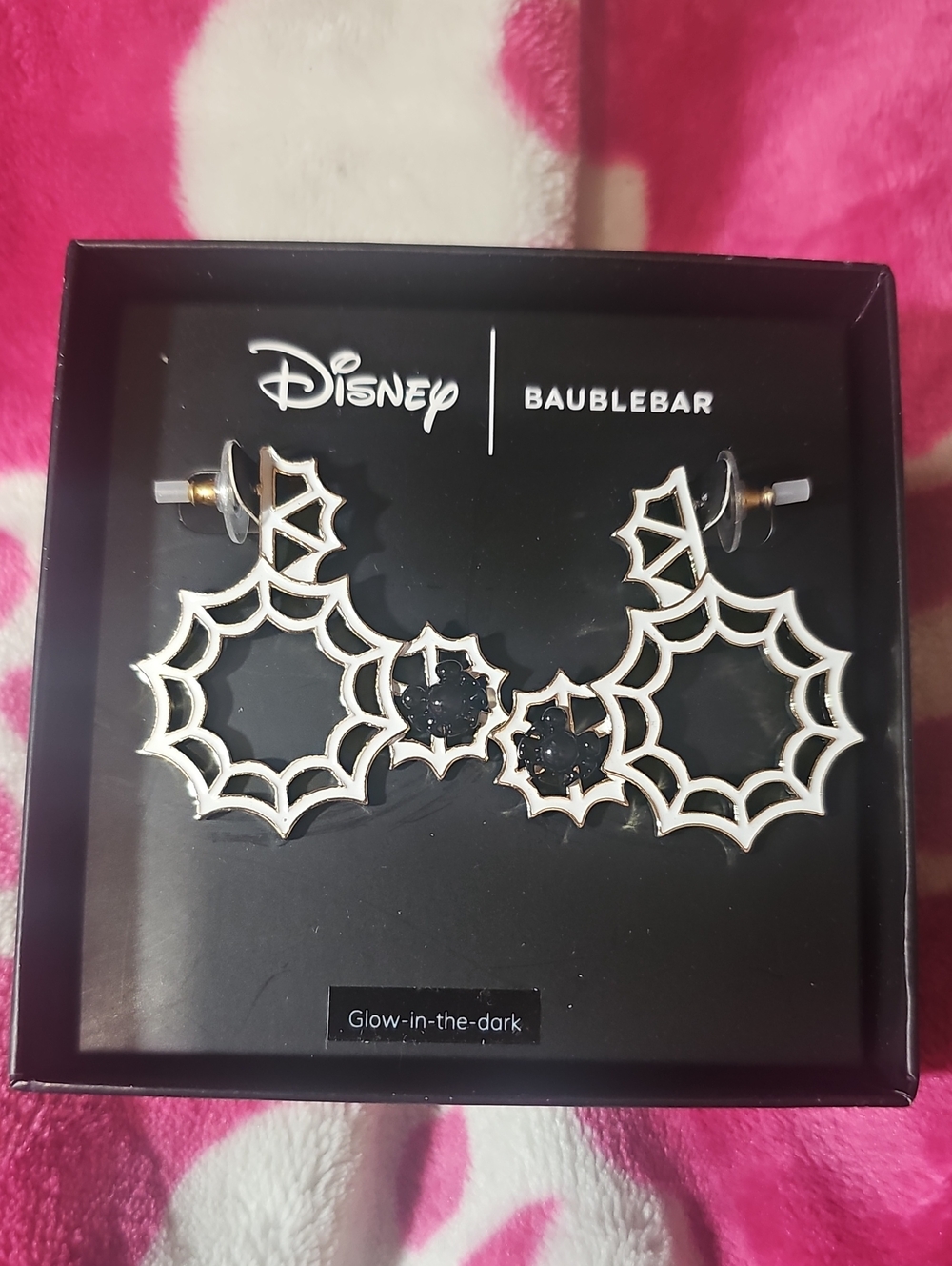 Baublebar x Disney Mickey Mouse spiderweb glow in the dark Halloween Earrings